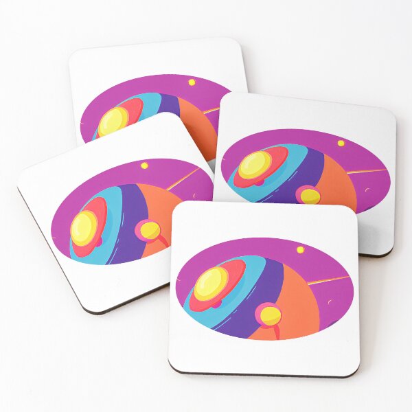 Item preview, Illustration of planet collision on purple background round format designed and sold by Flairh-Art.
