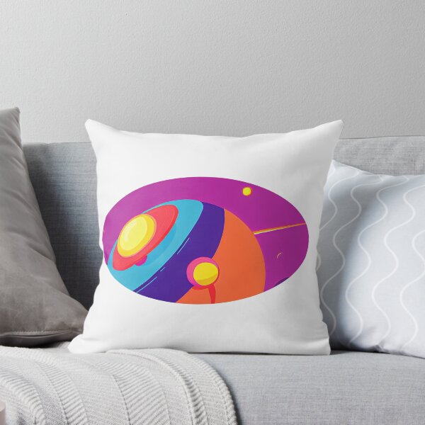 Item preview, Illustration of planet collision on purple background round format designed and sold by Flairh-Art.
