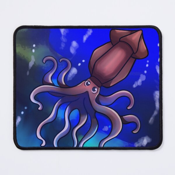 Item preview, deep in the sea a squid will enter his home, children's illustration, nocturnal illustration designed and sold by kitsuneins.