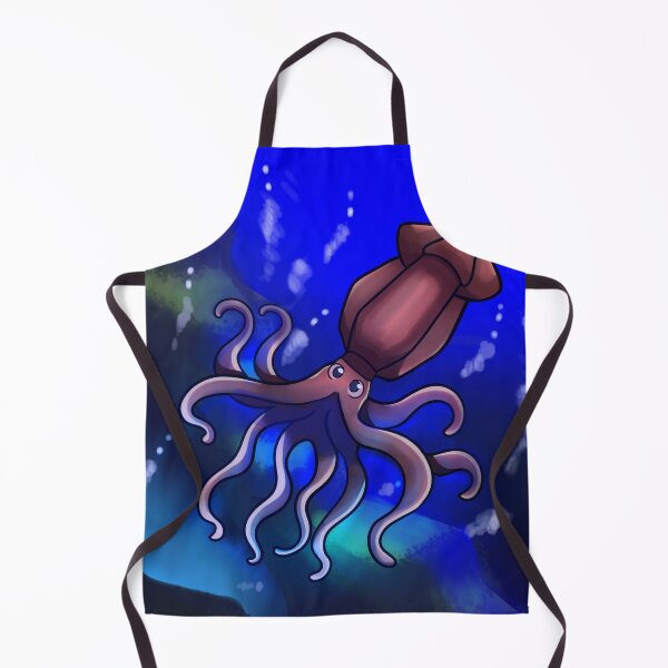 Item preview, deep in the sea a squid will enter his home, children's illustration, nocturnal illustration designed and sold by kitsuneins.
