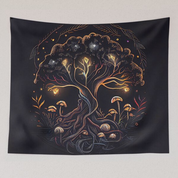Item preview, Mythical Yggdrasil Tree of Life with Full Moon II designed and sold by Gadgetaliciouss.