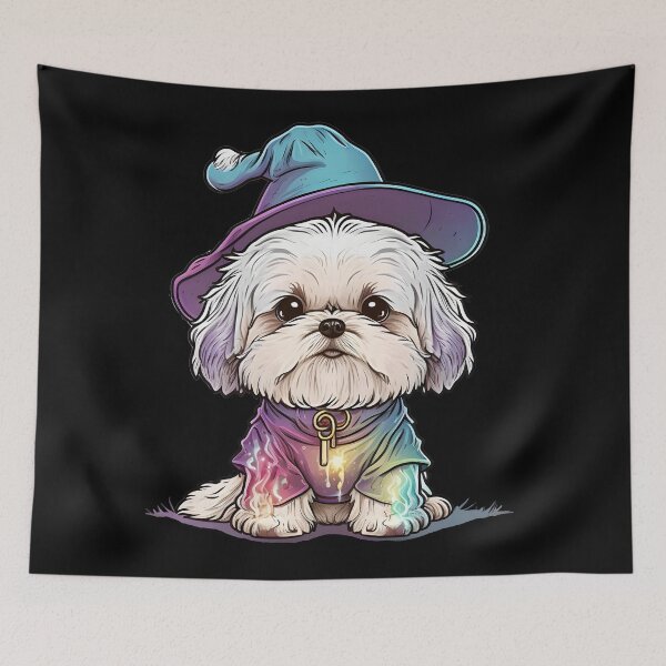 Item preview, Bichon Shih Tzu Dog Wizard Witch Kawaii designed and sold by Leonardo Palumbo.