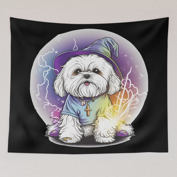 Item preview, Bichon Shih Tzu Dog Wizard Witch Kawaii designed and sold by Leonardo Palumbo.