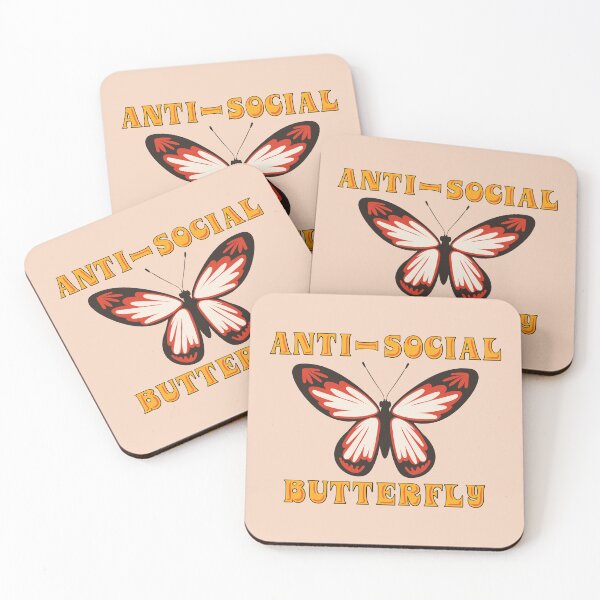 Item preview, Retro Anti-Social Butterfly designed and sold by bolimj.