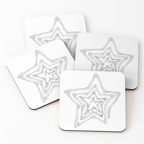 Item preview, Black Lines Star Spiral Design designed and sold by brightcool.