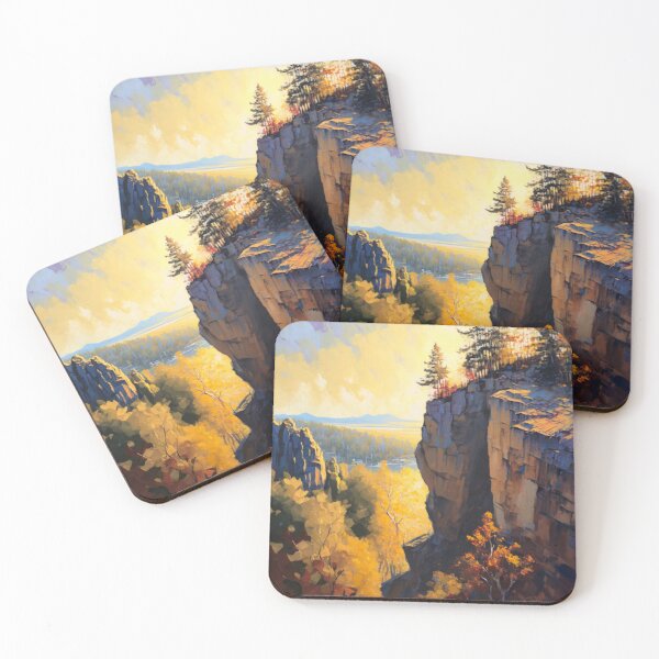 Item preview, Vibrant Rocky Cliff Face Print designed and sold by TheArtfulAllie.