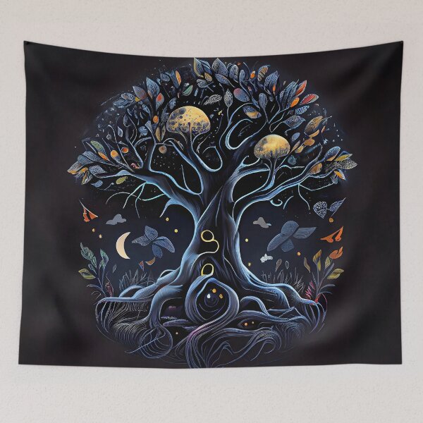 Item preview, Mythical Yggdrasil Tree of Life with Full Moon V designed and sold by Gadgetaliciouss.