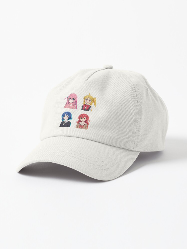 Aperçu 1 sur 7. Casquette avec l'œuvre Pack Bocchi le rocher créée et vendue par Neelam789.
