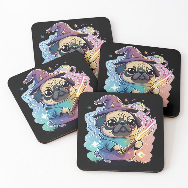 Item preview, Pug Dog Wizard Witch Kawaii designed and sold by Leonardo Palumbo.