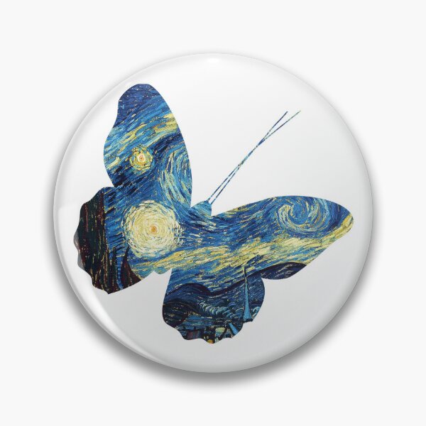 Item preview, Real Flower Art Van Gogh Art Starry Night Nature Butterfly designed and sold by CandyDroidMerch.