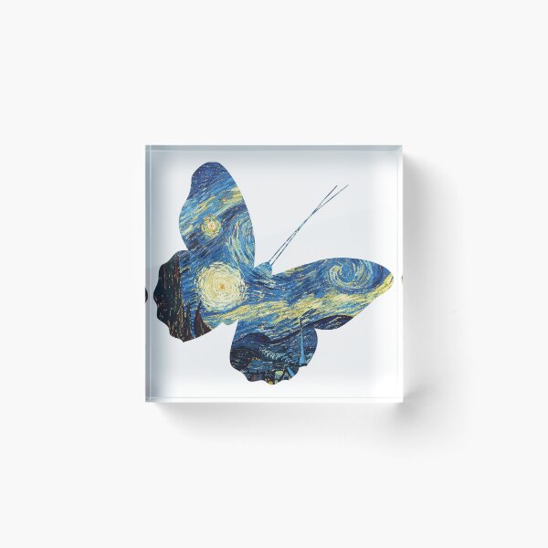 Item preview, Real Flower Art Van Gogh Art Starry Night Nature Butterfly designed and sold by CandyDroidMerch.