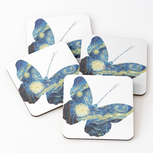 Item preview, Real Flower Art Van Gogh Art Starry Night Nature Butterfly designed and sold by CandyDroidMerch.