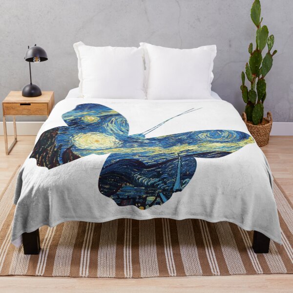 Item preview, Real Flower Art Van Gogh Art Starry Night Nature Butterfly designed and sold by CandyDroidMerch.