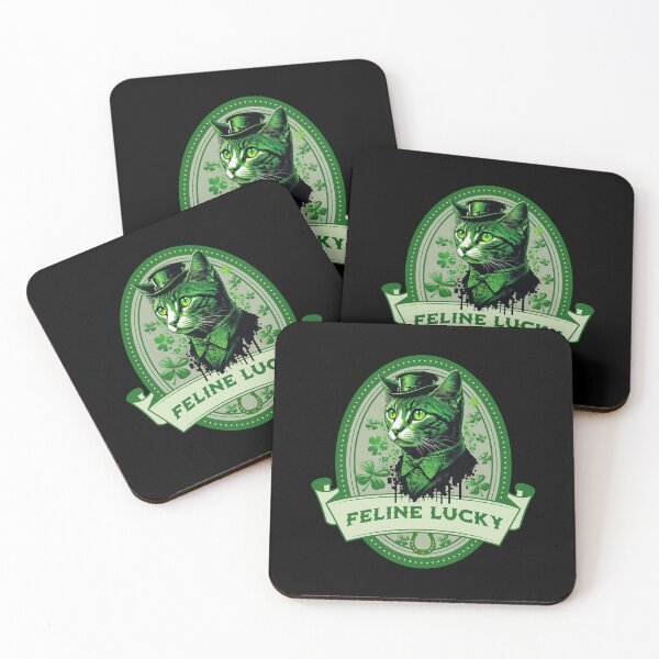 Item preview, St Patrick's Day Vintage Feline Lucky V1 Saint Patrick's Day 2023 designed and sold by Trinket-Trickster.