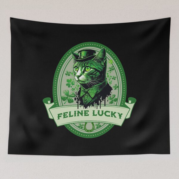 Item preview, St Patrick's Day Vintage Feline Lucky V1 Saint Patrick's Day 2023 designed and sold by Trinket-Trickster.
