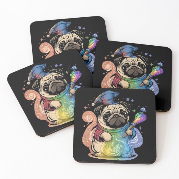Item preview, Pug Dog Wizard Witch Kawaii designed and sold by Leonardo Palumbo.