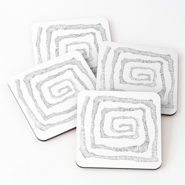 Item preview, Black Line Square Spiral designed and sold by brightcool.