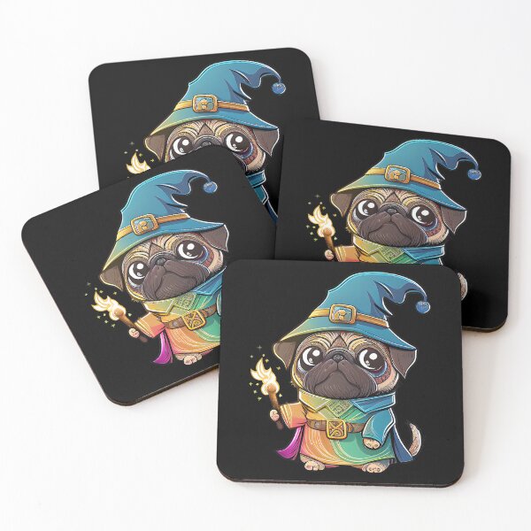 Item preview, Pug Dog Wizard Witch Kawaii designed and sold by Leonardo Palumbo.