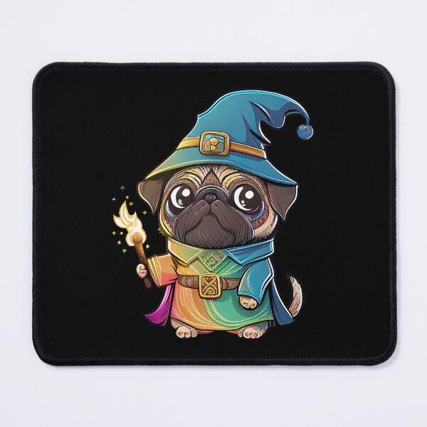 Item preview, Pug Dog Wizard Witch Kawaii designed and sold by Leonardo Palumbo.