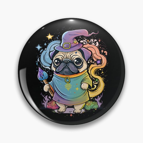 Item preview, Pug Dog Wizard Witch Kawaii designed and sold by Leonardo Palumbo.