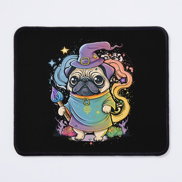 Item preview, Pug Dog Wizard Witch Kawaii designed and sold by Leonardo Palumbo.
