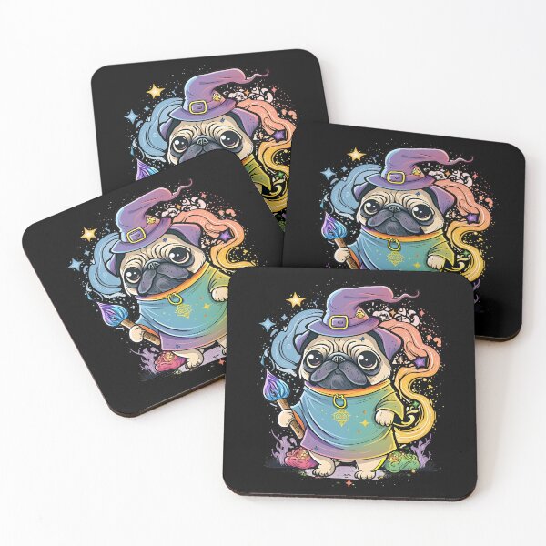 Item preview, Pug Dog Wizard Witch Kawaii designed and sold by Leonardo Palumbo.