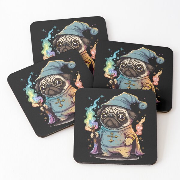 Item preview, Pug Dog Wizard Witch Kawaii designed and sold by Leonardo Palumbo.