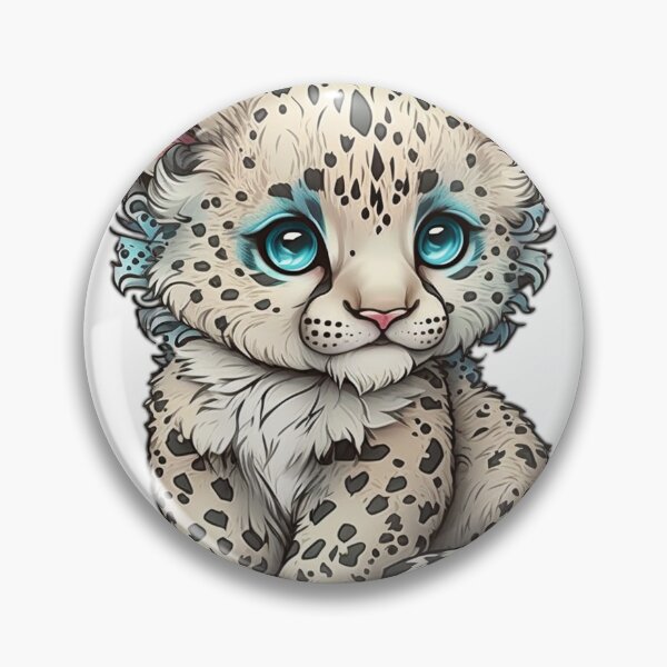 Item preview, Cute Chibi Snow Leopard designed and sold by wildlifezen.
