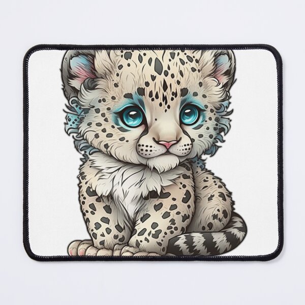 Item preview, Cute Chibi Snow Leopard designed and sold by wildlifezen.