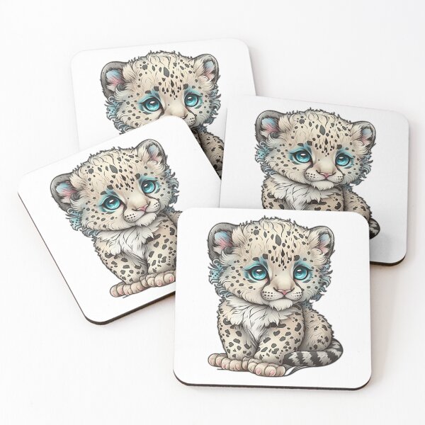 Item preview, Cute Chibi Snow Leopard designed and sold by wildlifezen.