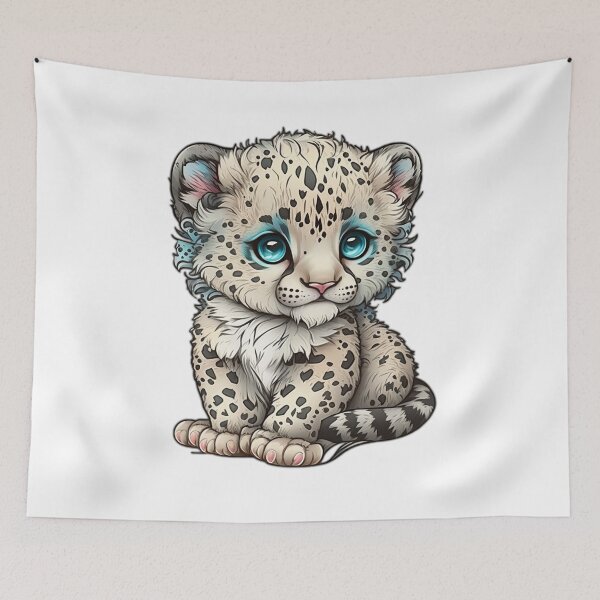 Item preview, Cute Chibi Snow Leopard designed and sold by wildlifezen.