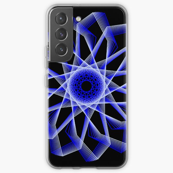 Blue Lines Abstract Geometric Flower Samsung Galaxy Soft Case