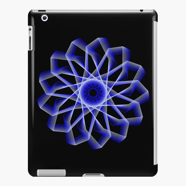 Blue Lines Abstract Geometric Flower iPad Snap Case