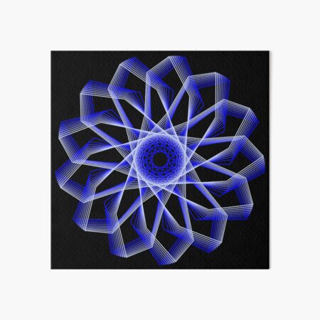 Blue Lines Abstract Geometric Flower Art Board Print
