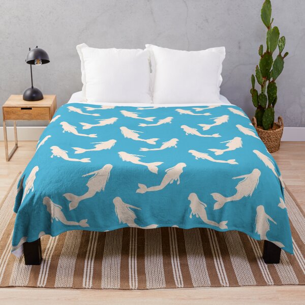 Item preview, Mermaid Silhouettes- Light Blue designed and sold by Searay-Art-Co.
