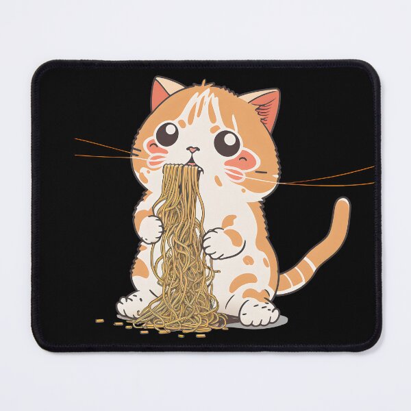 Item preview, Kawaii Cat Eating Spaghetti Funny Cat Lover designed and sold by SecretDicer.