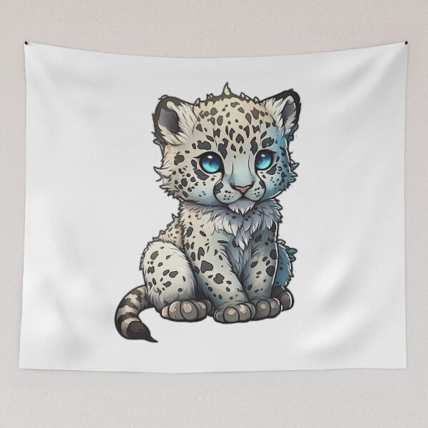 Item preview, Cute Chibi Snow Leopard designed and sold by wildlifezen.
