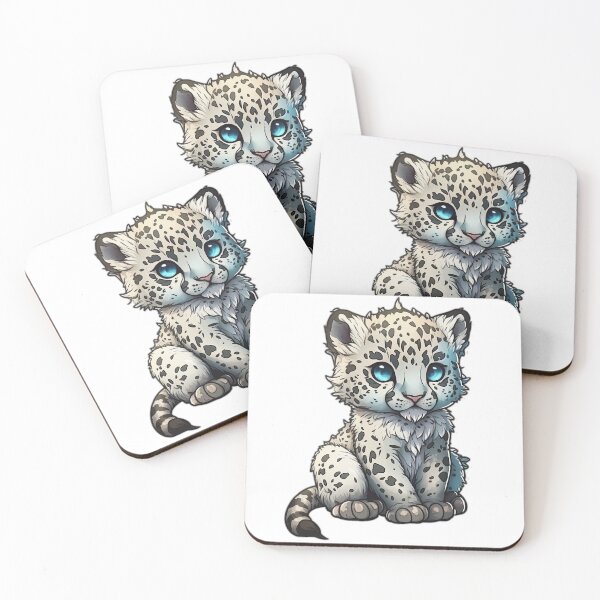Item preview, Cute Chibi Snow Leopard designed and sold by wildlifezen.