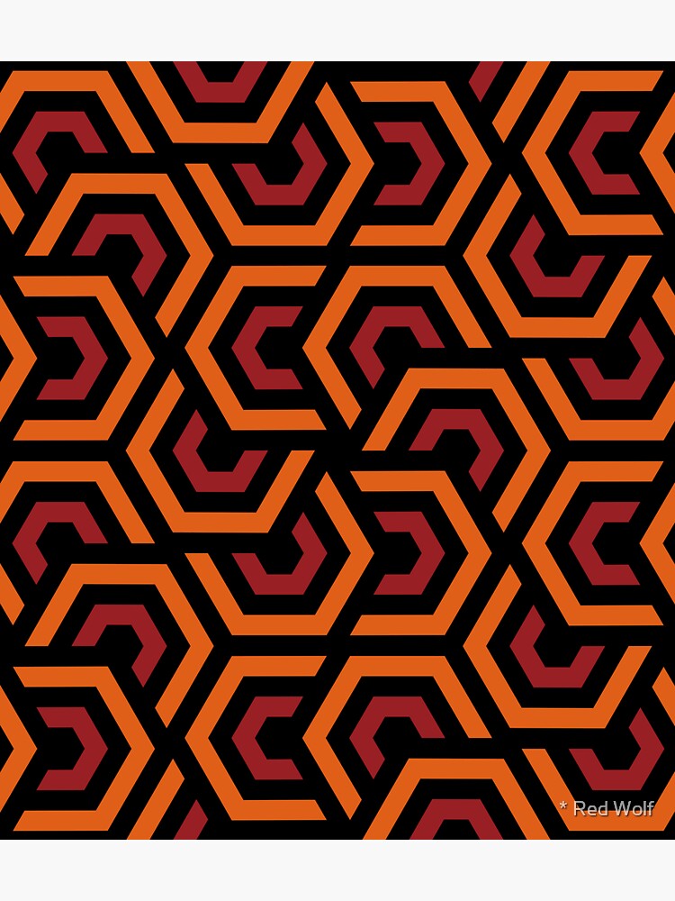 Geometric Pattern: Layered Hexagon: Orange by redwolfoz