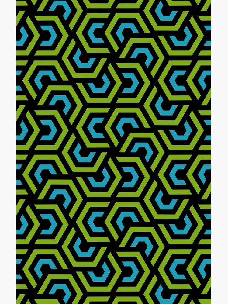 Geometric Pattern: Layered Hexagon: Green by redwolfoz