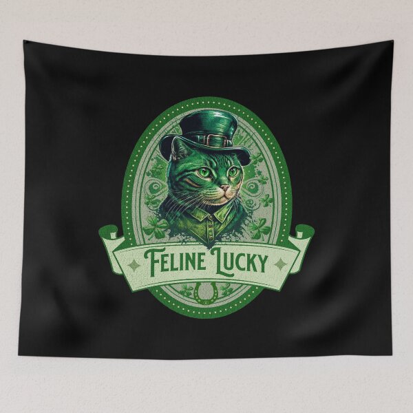 Item preview, St Patrick's Day Vintage Feline Lucky V2 Saint Patrick's Day 2023 designed and sold by Trinket-Trickster.