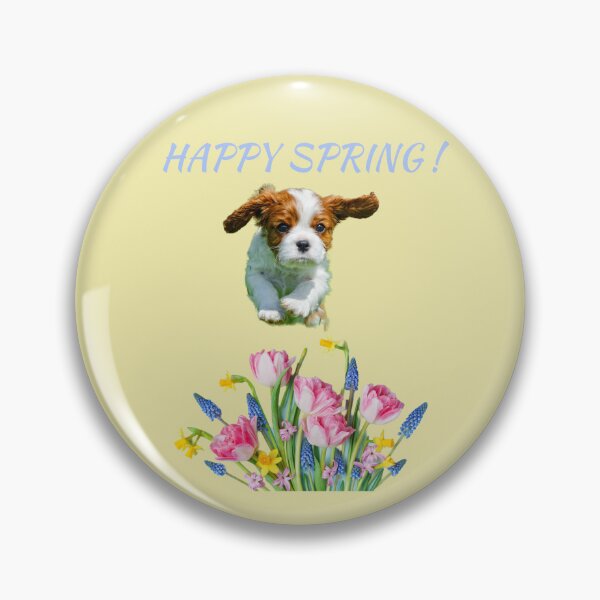 Item preview, HAPPY PUPPY SPRING WITH FLOWERS! designed and sold by TechLaughs.