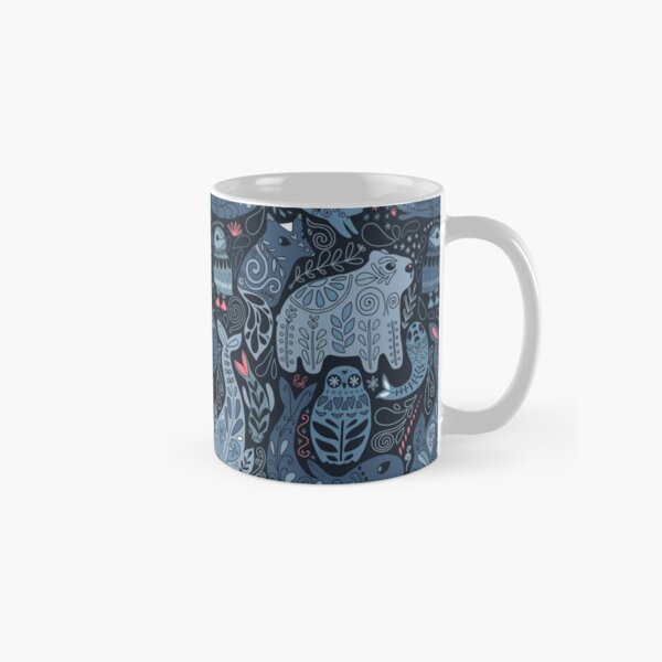 Arctic animals. Narwhal, polar bear, whale, puffin, owl, fox, bunny, seal. Classic Mug