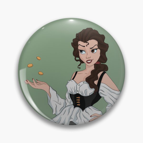 Item preview, Modern Pirate Girl with Ponytail, Heterochromia and Gold Coins designed and sold by cba-art.