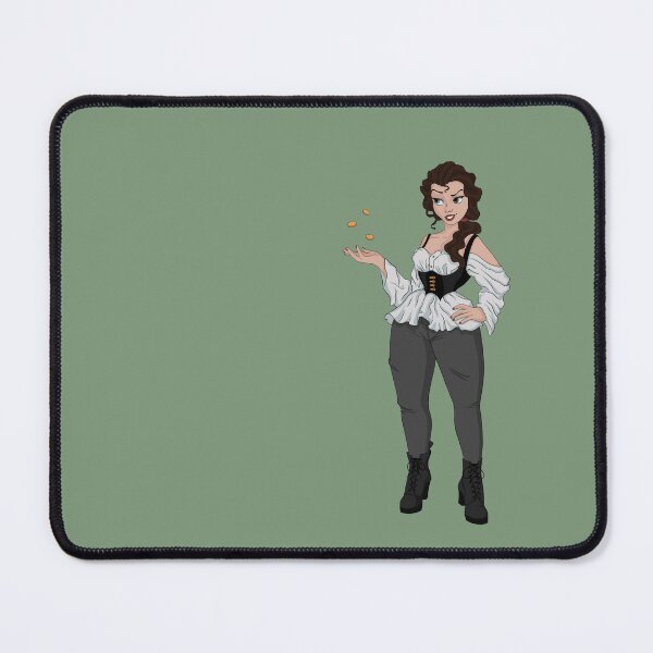Item preview, Modern Pirate Girl with Ponytail, Heterochromia and Gold Coins designed and sold by cba-art.