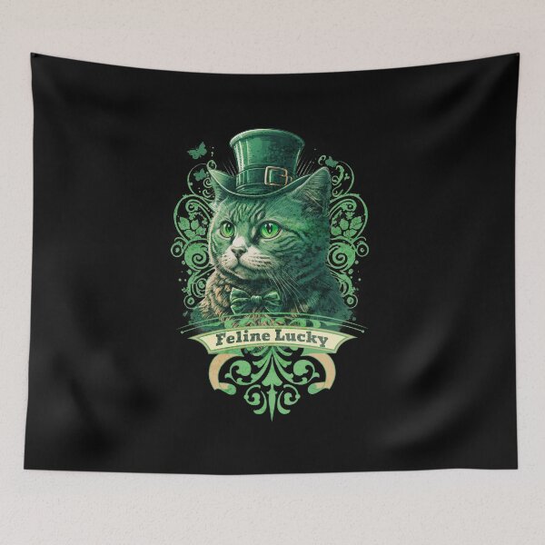 Item preview, St Patrick's Day Vintage Feline Lucky V3 Saint Patrick's Day 2023 designed and sold by Trinket-Trickster.