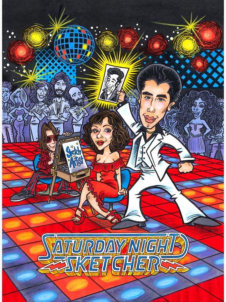 Saturday Night Fever movie poster illustration Sticker for Sale by  abracadizzy