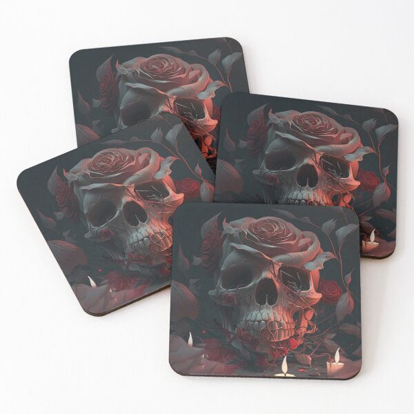 Item preview, Red roses on the skull designed and sold by AndrzejKurzysz.