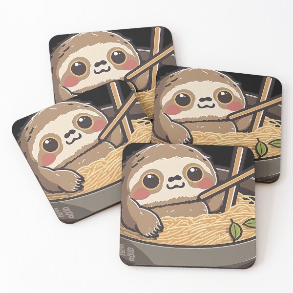 Item preview, Sloth Eating Ramen Cute Kawaii Noodles designed and sold by wildlifezen.