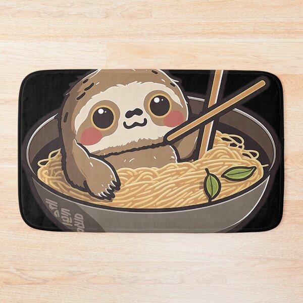 Item preview, Sloth Eating Ramen Cute Kawaii Noodles designed and sold by wildlifezen.